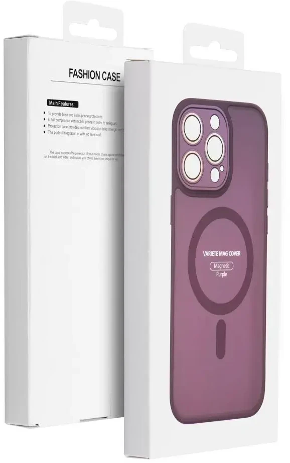 OEM dėklas, skirtas iPhone 17 Pro Max / 18 Pro Max (žemas kameros kraštas), „Variete Mag Cover“, suderinamas su „MagSafe“ violetinė