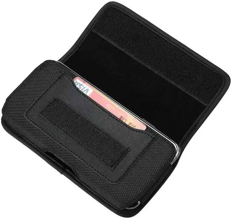 Oem Vertical universalus dėklas OXFORD modelis 2 skirtas Apple iPhone 6 / 7 / 8 / 12 MINI / 13 MINI / Samsung Galaxy A40 / S5 juodos spalvos