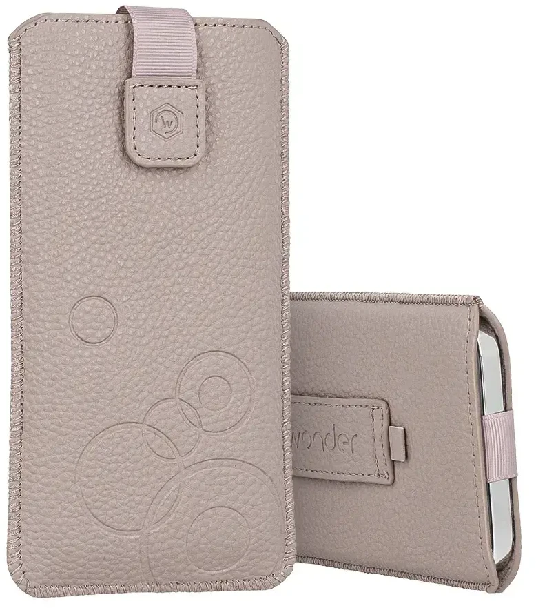 Oem WONDER Deko Pouch dėklas (Size L) skirtas Apple iPhone 13 Mini/12 Mini/SE 2020/2022/7/8 cappuccino