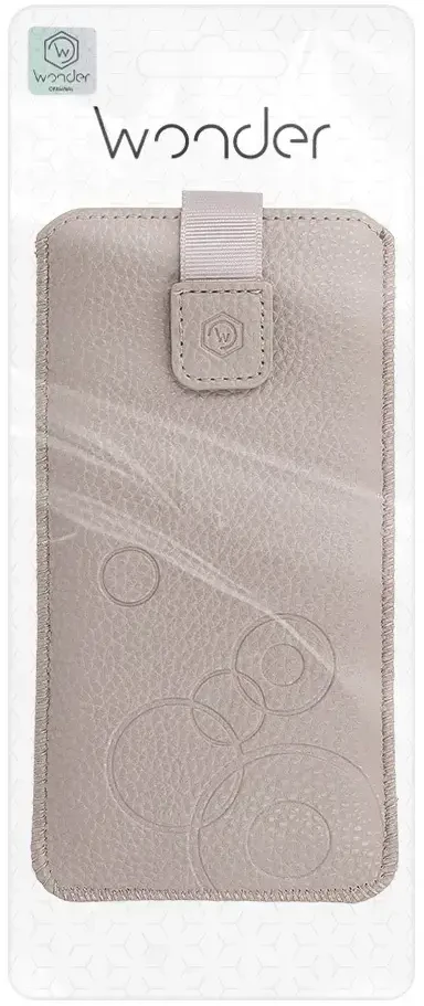 Oem WONDER Deko Pouch dėklas (Size L) skirtas Apple iPhone 13 Mini/12 Mini/SE 2020/2022/7/8 cappuccino