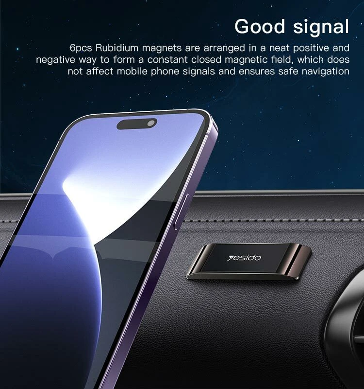 Yesido magnetinis automobilinis telefono laikiklisC151 to dashboard juodos spalvos