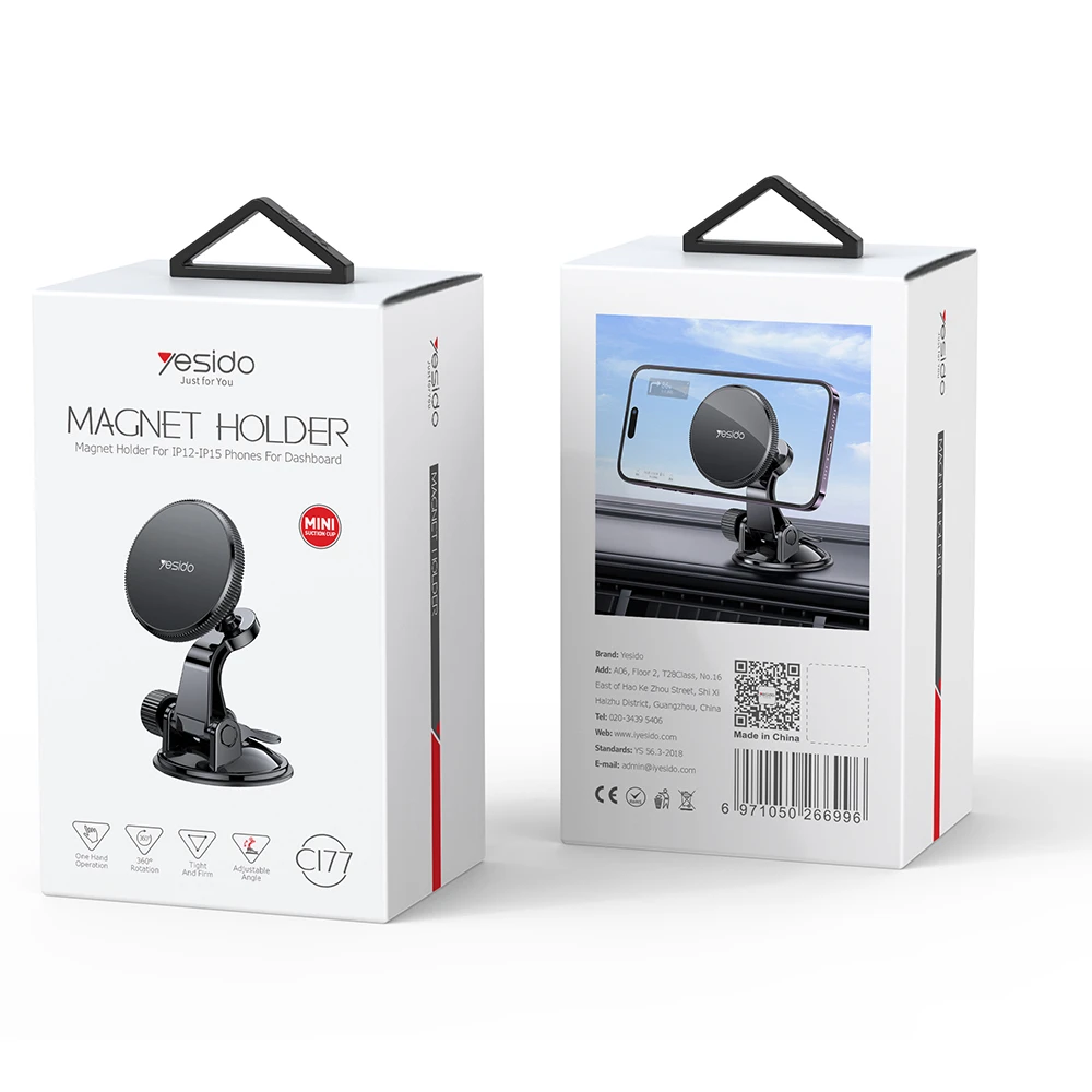 Yesido Magnetic car holder C177 to dashboard juodas