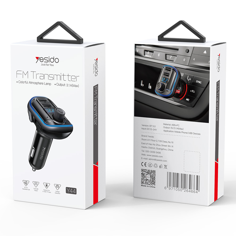 FM Moduliatorius Yesido Y44 2 x USB Micro SD 3,1A