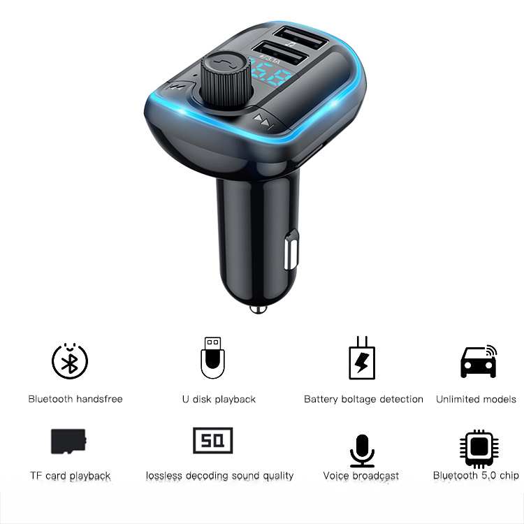 FM Moduliatorius Yesido Y44 2 x USB Micro SD 3,1A