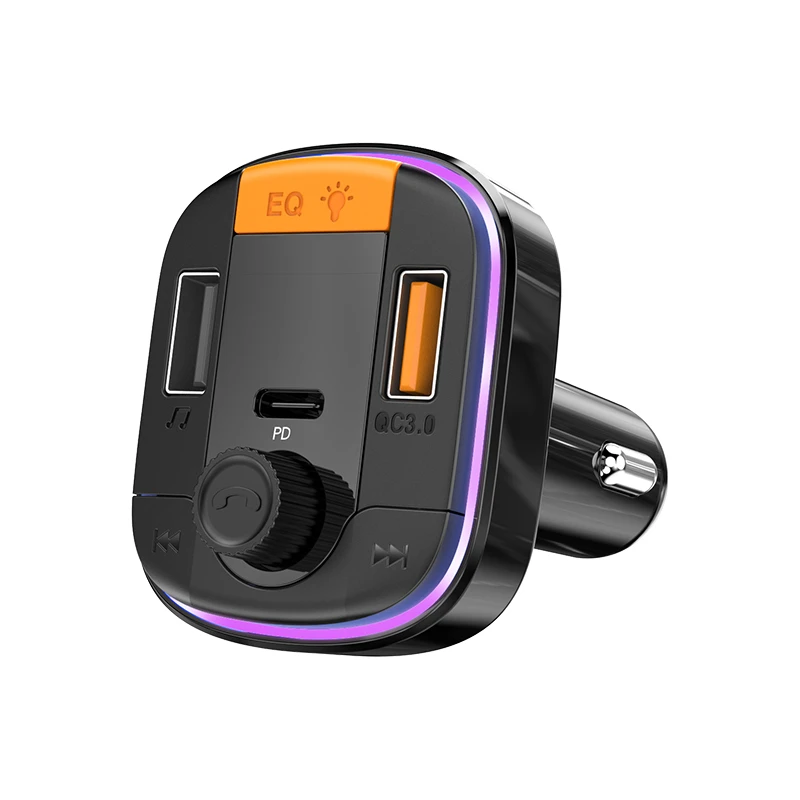 „Yesido“ FM siųstuvas Y45 MP3, „Bluetooth“ - 2xUSB + C tipo + „Micro SD“ - QC 18W PD 20W juodas