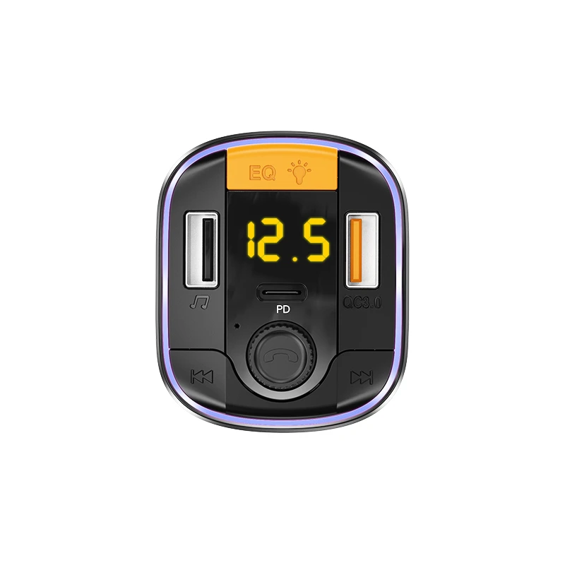„Yesido“ FM siųstuvas Y45 MP3, „Bluetooth“ - 2xUSB + C tipo + „Micro SD“ - QC 18W PD 20W juodas