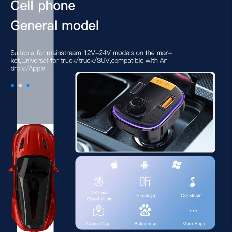„Yesido“ FM siųstuvas Y45 MP3, „Bluetooth“ - 2xUSB + C tipo + „Micro SD“ - QC 18W PD 20W juodas