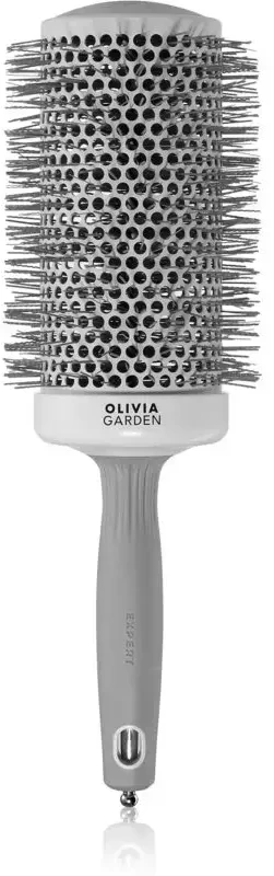 Olivia Garden Expert Blowout Speed Round Banguoti šereliai Baltas & Pilkas 65 mm