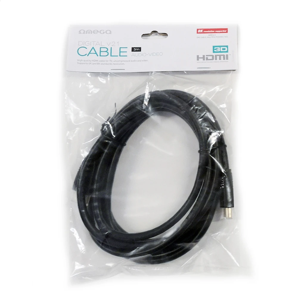 OMEGA HDMI kabelis (2.1 8K) 1,5M juodos spalvos
