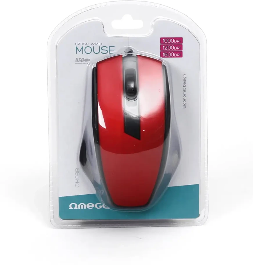 PELĖ KOMP USB OPTYCZ 1200DPI CZE OMEGA WB