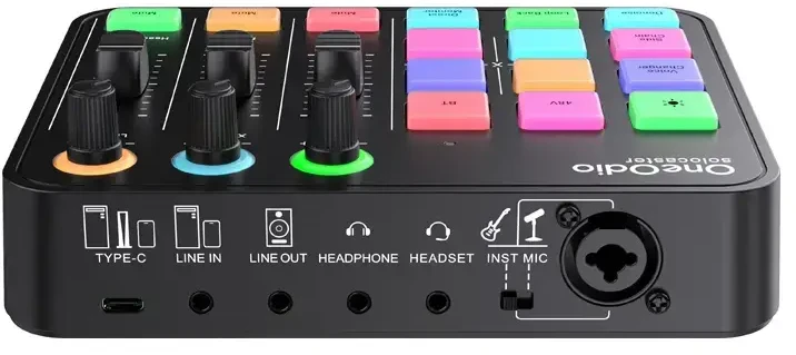 „OneOdio Solocaster“ garso maišytuvas ir garso plokštė