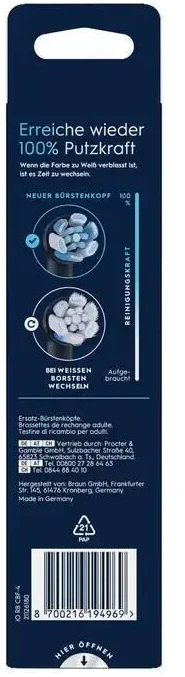 Oral-B iO Ultimate Clean x4 Dantų šepetėlio galvutės, Juoda