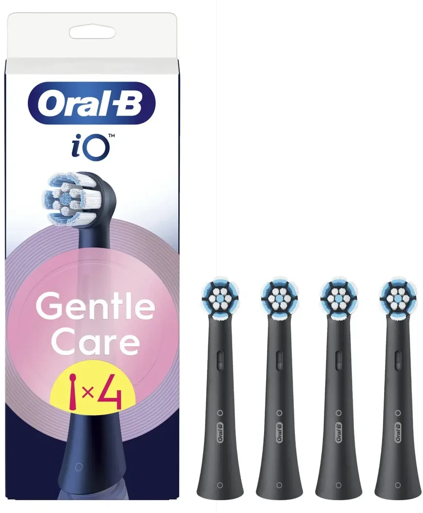 Braun SB-4 Oral-B iO Gentle Care Juodas keičiamos dantų šepetėlio galvutės 4 vnt.
