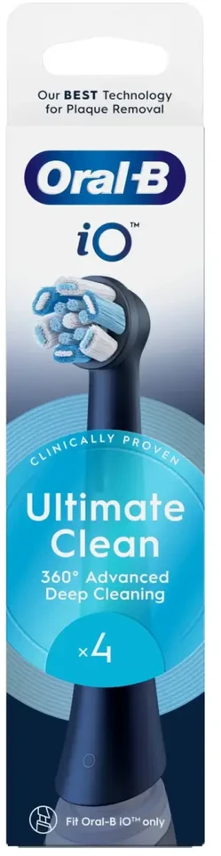 BRAUN iO RB CBF-4 Ultimate Clean Juodas 4ct antgaliai dant šepetėliui
