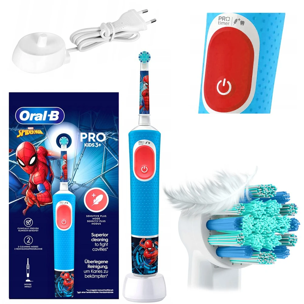Oral-B Kids Spiderman šepetėlis su įkrovikliu ir priedais