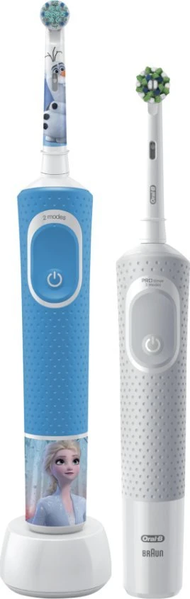 Oral-B | Elektrinis dantų šepetėlis | D100 Kids Frozen + Vitality Pro D103 | Įkraunamas | Suaugusiems and children | Šepetėlių skaičius galvutės įeina 2 | Number of teeth brushing modes 3