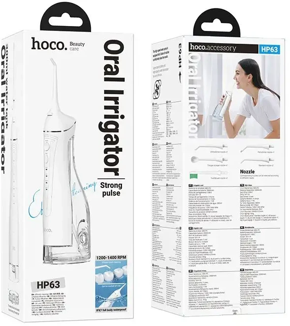 Dantų šepetėlis Burnos plovimo prietaisas Hoco IPX7 300 ml HP63 baltas