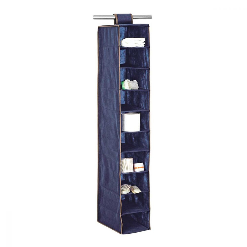 ORDINETT Aptel Organizer wiszący su 10 półkami 20x29x120cm Mėlyna (1234013)