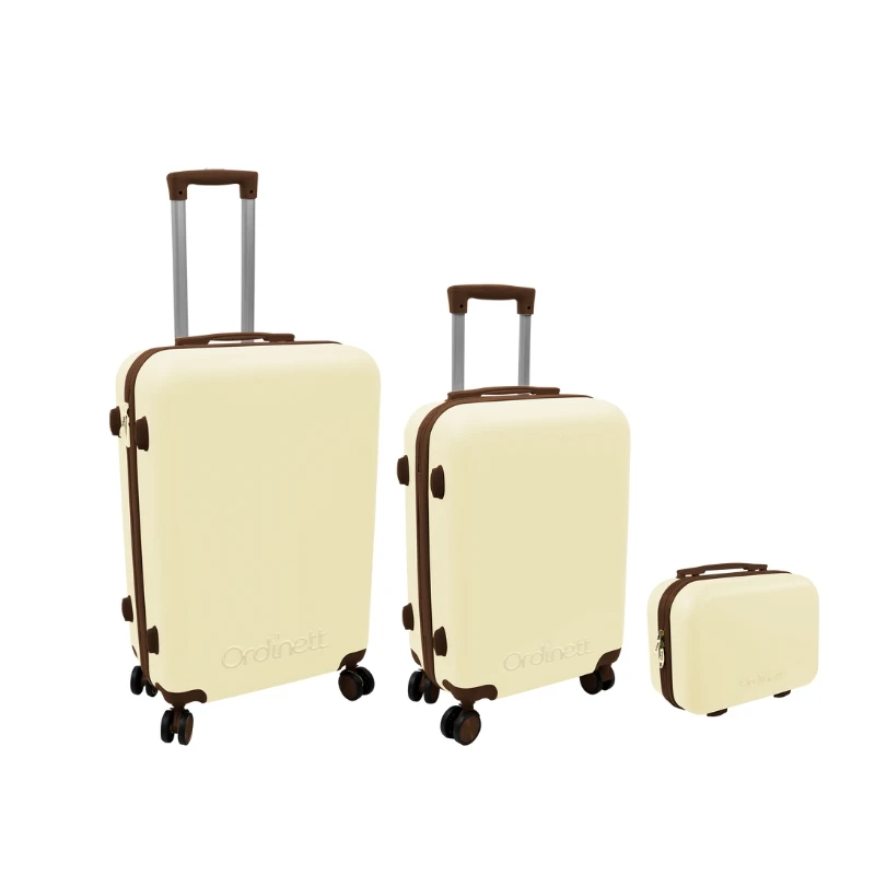Kelioninis ORDINETT 3 dalių komoda 60L (42x25x64cm) + 43L (36x23x56cm) + 15L (24x17x33cm) balta