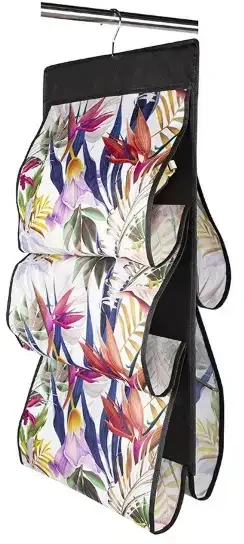 ORDINETT 5 handbags Floral Beauty hanging organiser