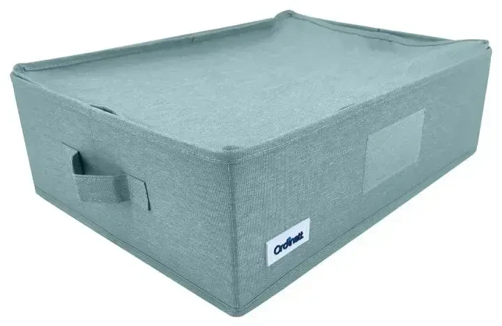 ORDINETT Dėžutė stačiakampė su užtrauktuku 42x32x14cm Mėtų spalvos