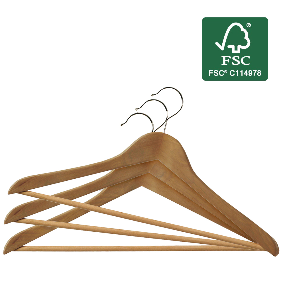 ORDINETT Drabužių pakabos 6 vnt. medinės Mediena 44,5 cm