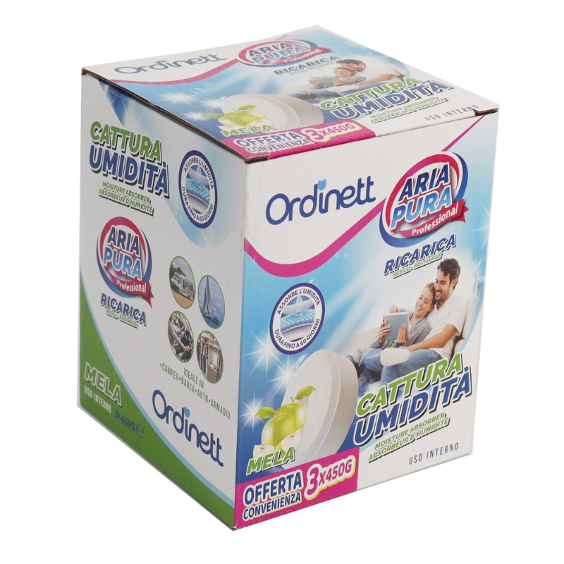 ORDINETT Drėgmę sugeriančios užpildo tabletės 450g x 3 vnt. obuolys