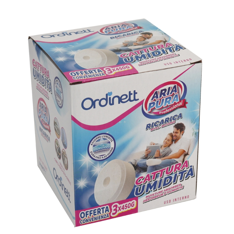 ORDINETT Drėgmę sugeriančios užpildo tabletės 450g x 3 vnt. neutralus kvapas
