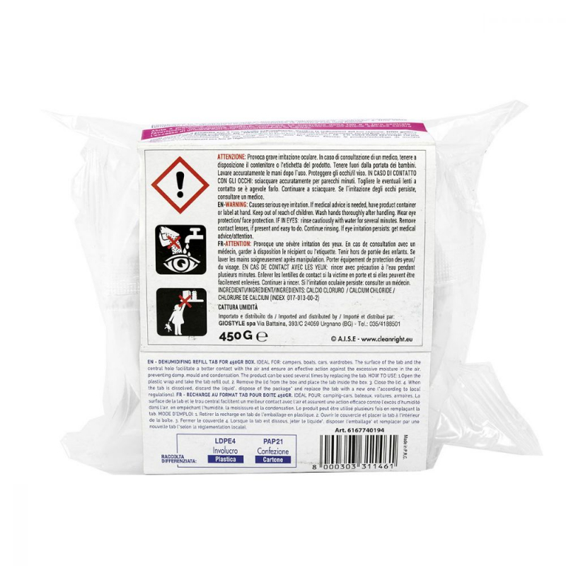 JetWorld ORDINETT Mitruma absorbetaja papildinama tablete 450g neitrala smarza 1231146