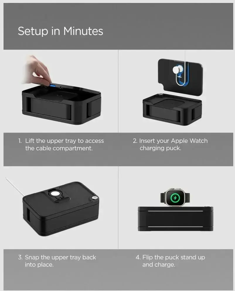 Dėklas Spigen Apple Watch & Band & ETC Organizer S340, juodas
