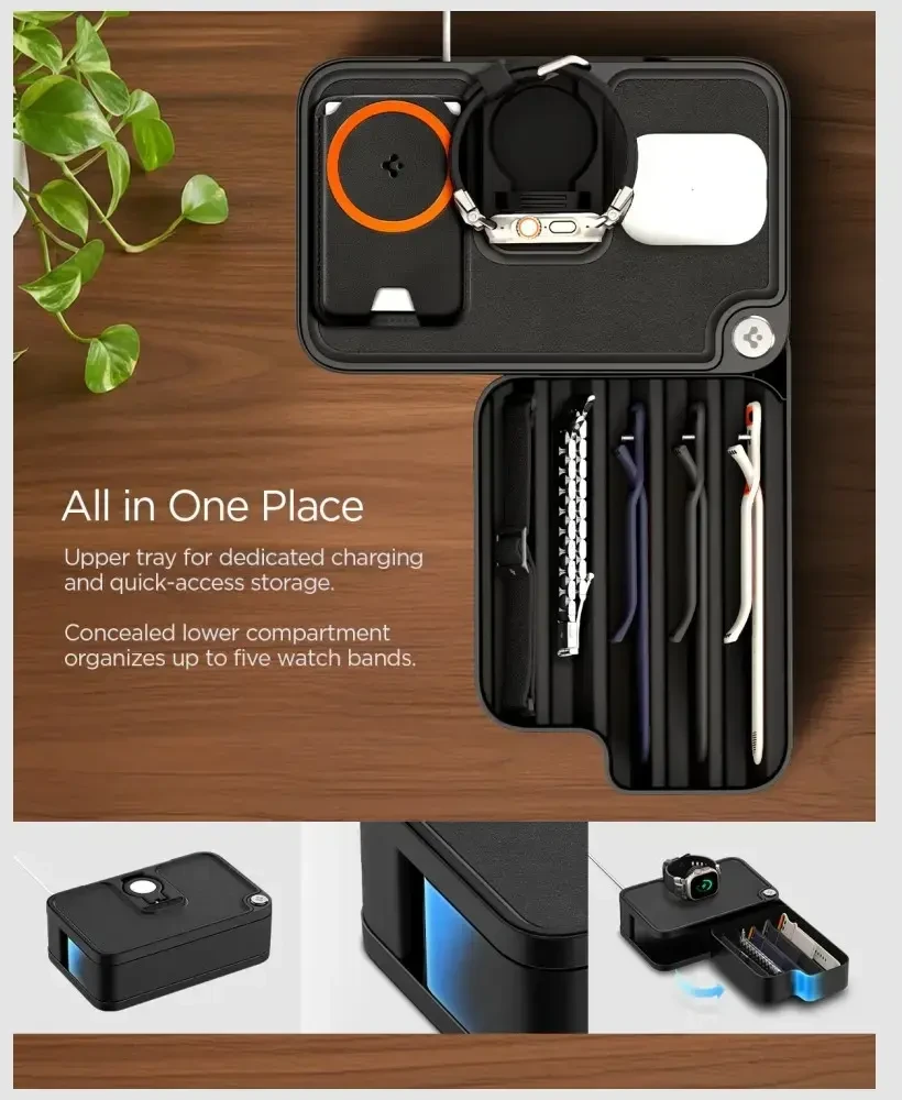 Dėklas Spigen Apple Watch & Band & ETC Organizer S340, juodas