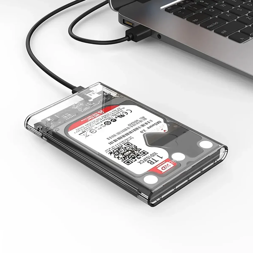Kietasis diskas „Orico 2139C3“ 2,5 colio HDD/SSD USB-C 5 Gb/s diskas – skaidrus