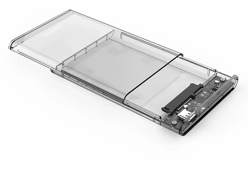 Kietasis diskas „Orico 2139C3“ 2,5 colio HDD/SSD USB-C 5 Gb/s diskas – skaidrus