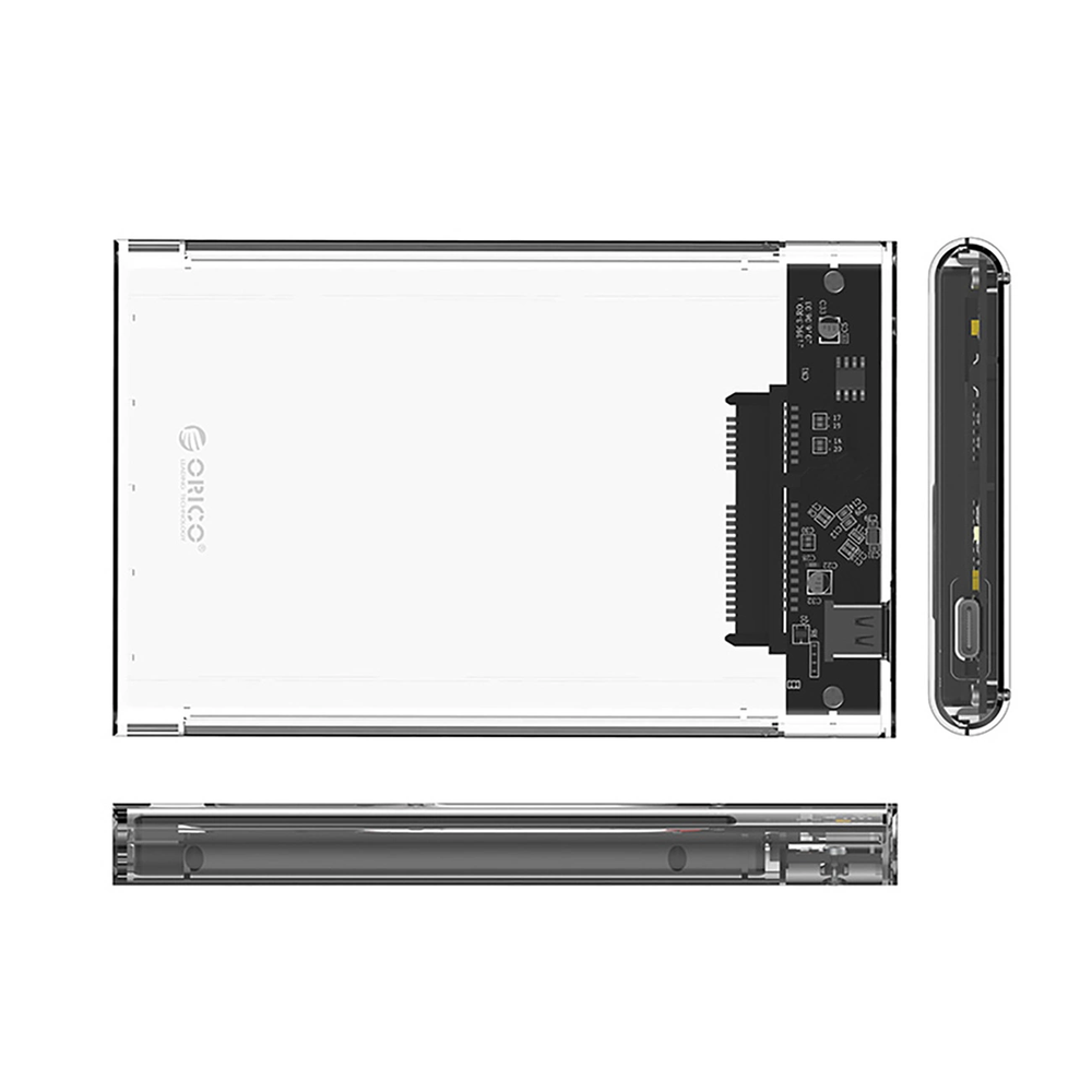 Kietasis diskas Orico 2139C3 2.5" HDD/SSD USB-C 5Gb/s išorinis diskas – Skaidrus