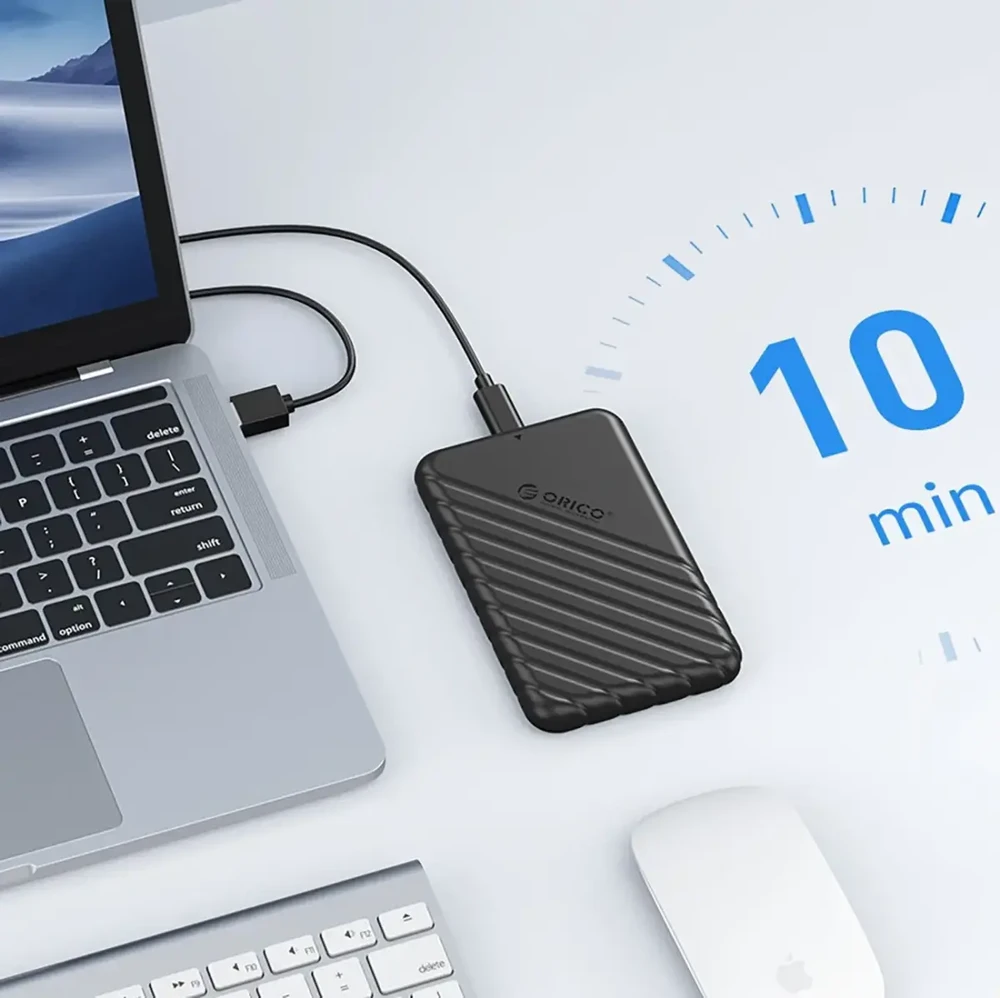 Orico 25PW1C-C3 2.5" HDD SSD USB-C 3.1 6Gb/s disko įrenginys – juodas
