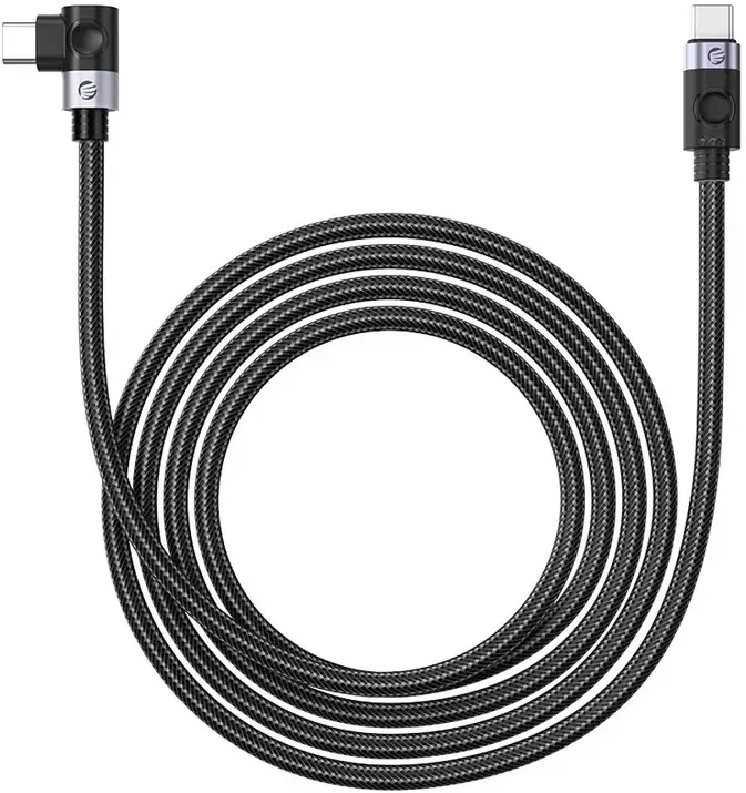 Orico C2CWT USB-C į USB-C PD kampinis kabelis 100W 20Gbps 4K 60Hz 2m - Juodas