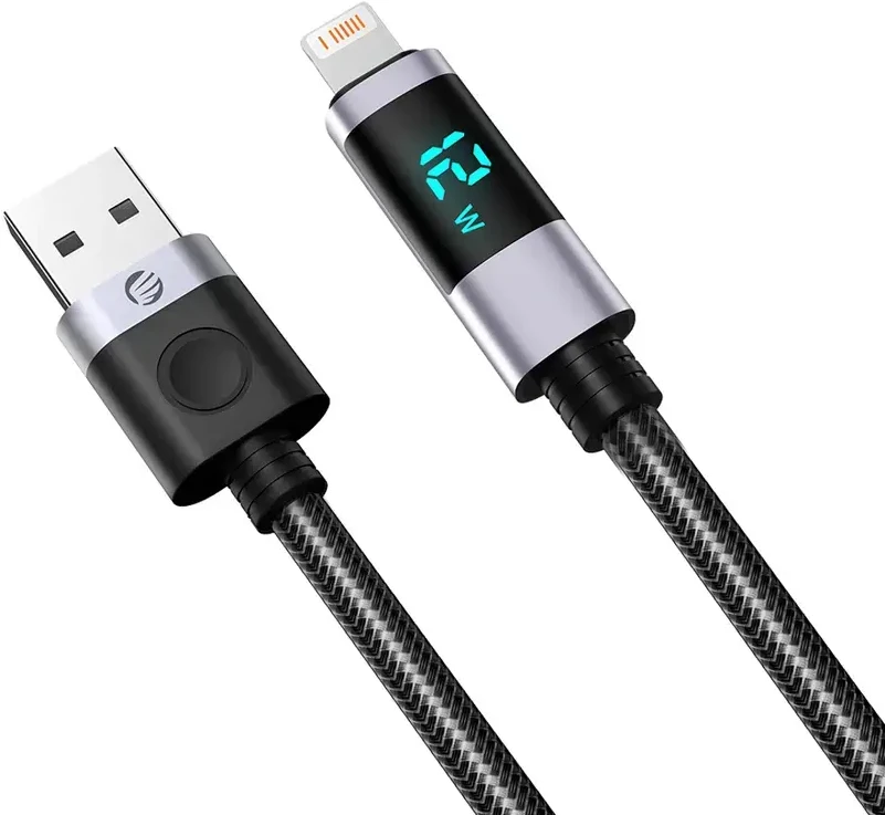 Orico LDA2L USB-A to Lightning Cable 12W with LED Ekranas 0.5m - Juodas and Sidabrinis