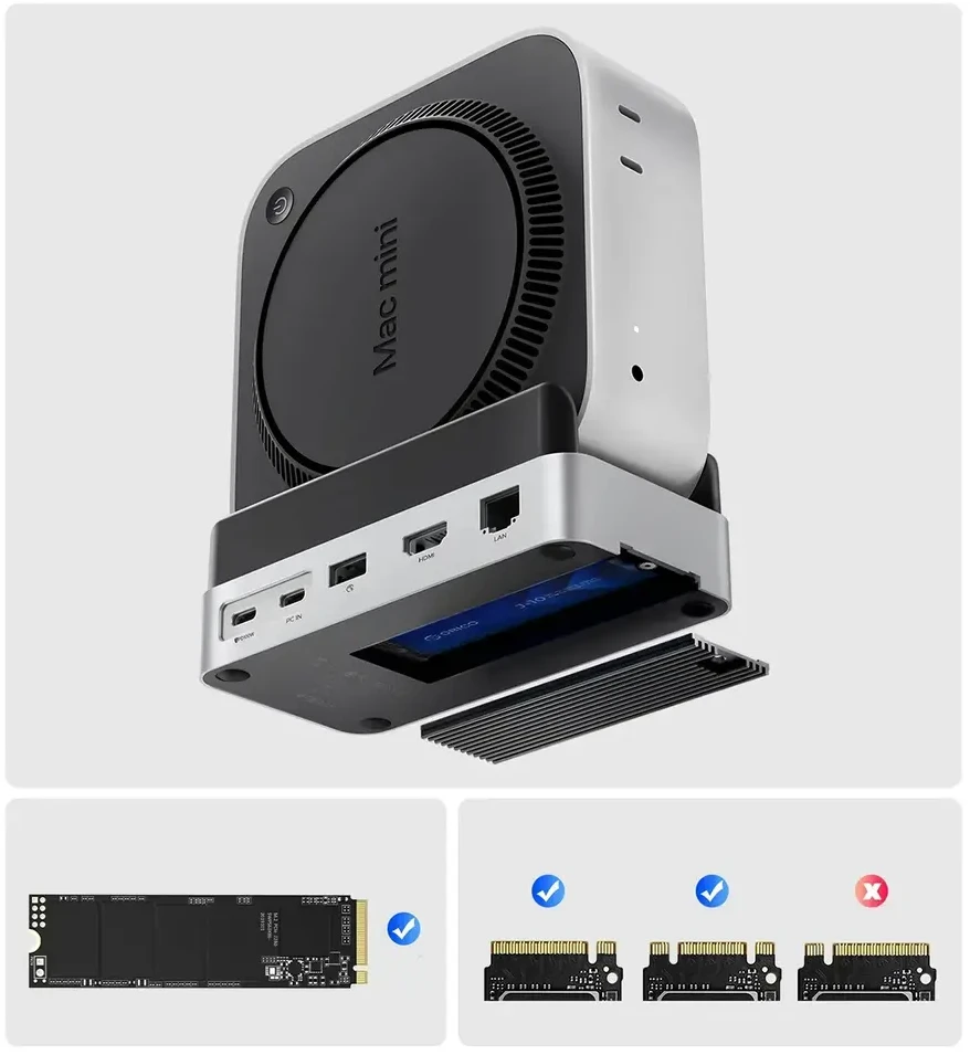 „Orico MiniDock 10-in-1“ prijungimo stotelė su SSD kietojo disko lizdu – „Sidabrinis“
