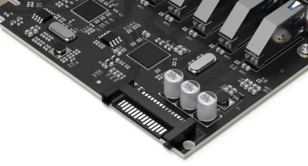 „Orico PVU3 PCI-E 7x USB 3.0“ išplėtimo plokštė stacionariam kompiuteriui - juoda