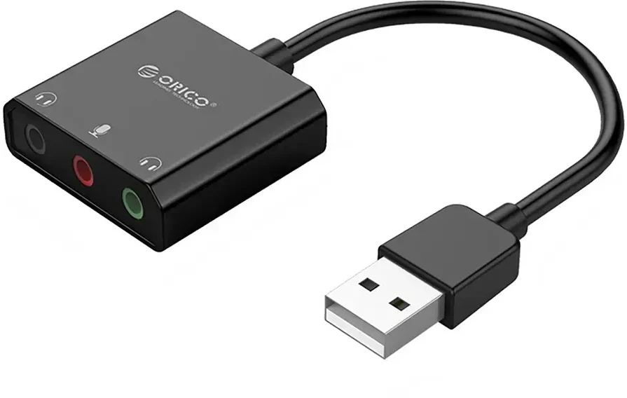 Ausinės Orico SKT3 USB-A išorinė garso plokštė - Juodas