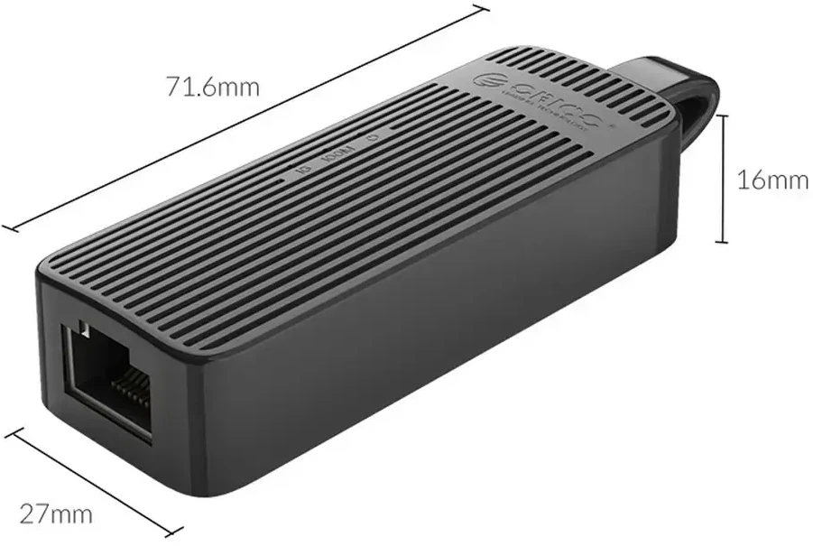 Orico UTK-U3 USB-A 3.0 to RJ45 Gigabit Ethernet 1 Gbps Network Adapteris - Juodas