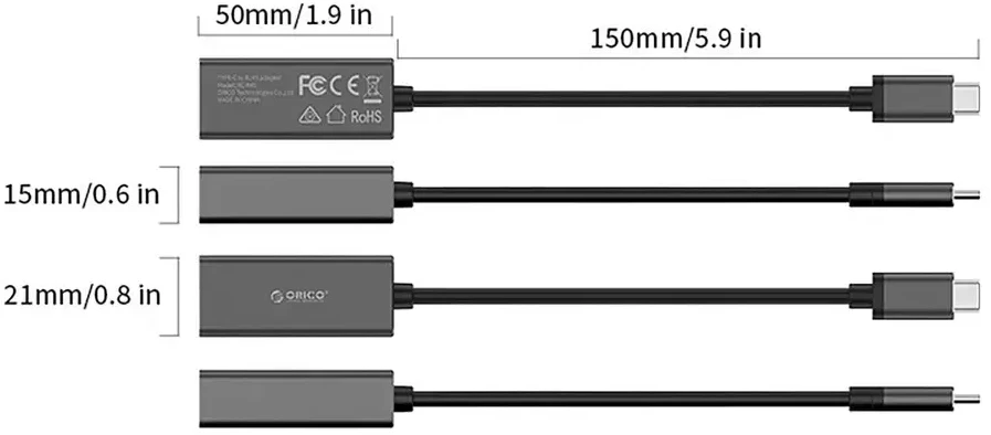 Orico XC-R45-V1 USB-C to RJ45 Gigabit Ethernet 1 Gbps Network Adapteris - Juodas