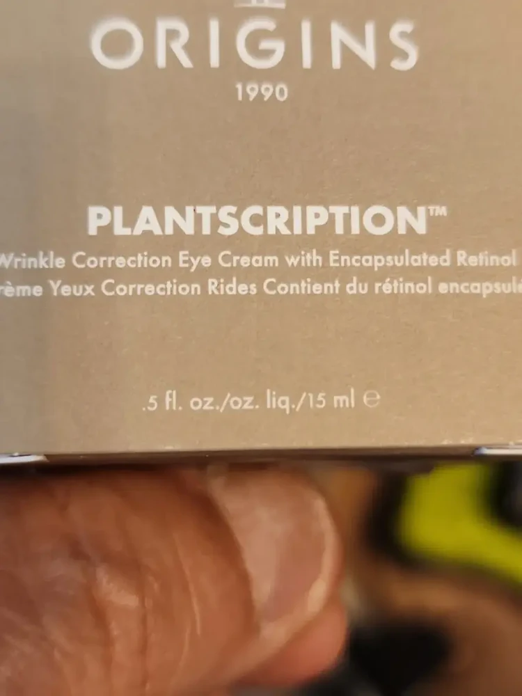 Origins Plantscription Wrinkle Correction Paakių kremas With Encapsulated Retinol drėkinamasis ir glotninamasis paakių kremas su retinoliu, 15 ml