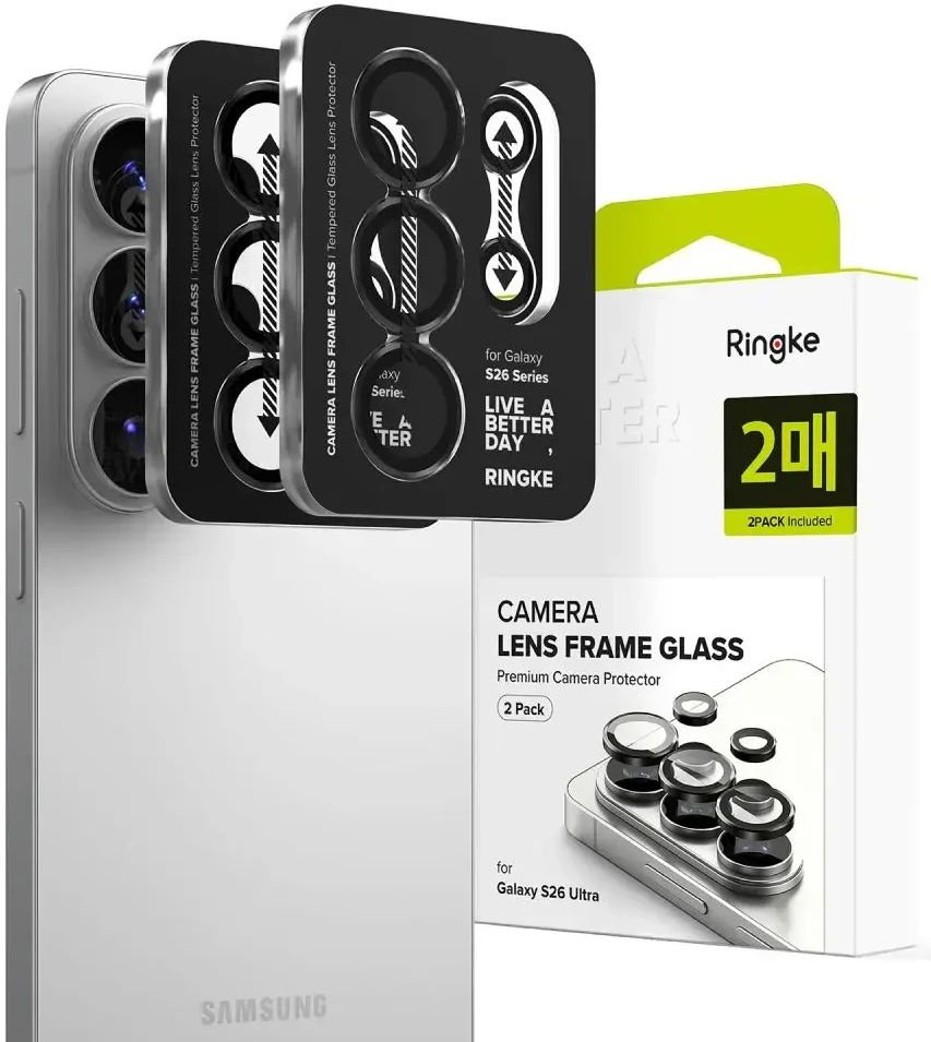 Telefono kameros apsauga Ringke Camera Frame Protector 2 vnt. Samsung Galaxy S26 Ultra juodos spalvos