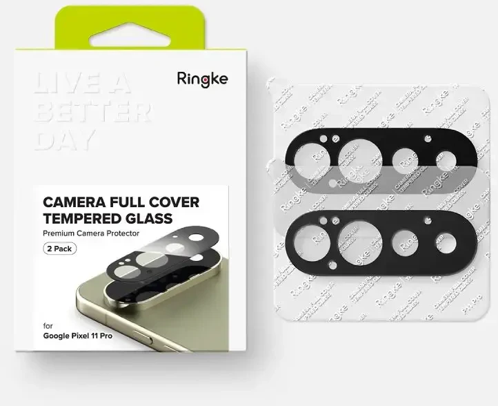 Ringke Tempered Glass Camera Full Cover 2 vnt. for Google Pixel 11 Pro - Juodas
