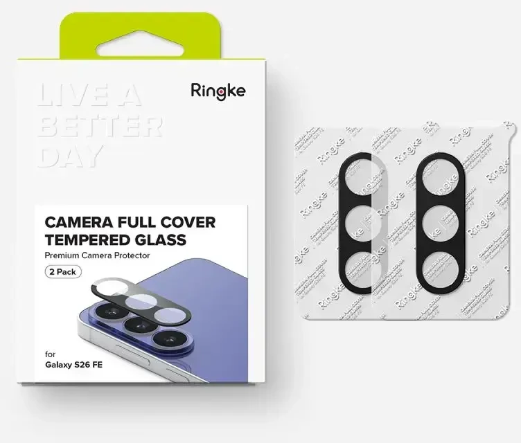 Ringke Camera Full Cover 2 vnt. Tempered Glass for Samsung Galaxy S26 FE - Juodas
