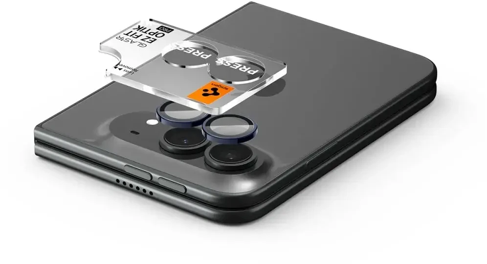 KAMEROS APSAUGA Spigen OPTIK PRO GLAS.TR EZ FIT CAMERA PROTECTOR 2-PACK IPHONE DUO NIGHT SKY