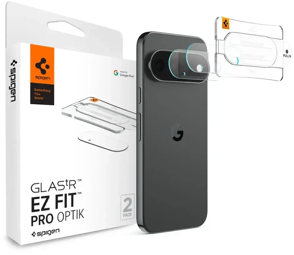 Spigen OPTIK PRO GLAS.TR EZ FIT KAMEROS APSAUGA 2-PACK GOOGLE PIXEL 11 PRO XL SKAIDRI