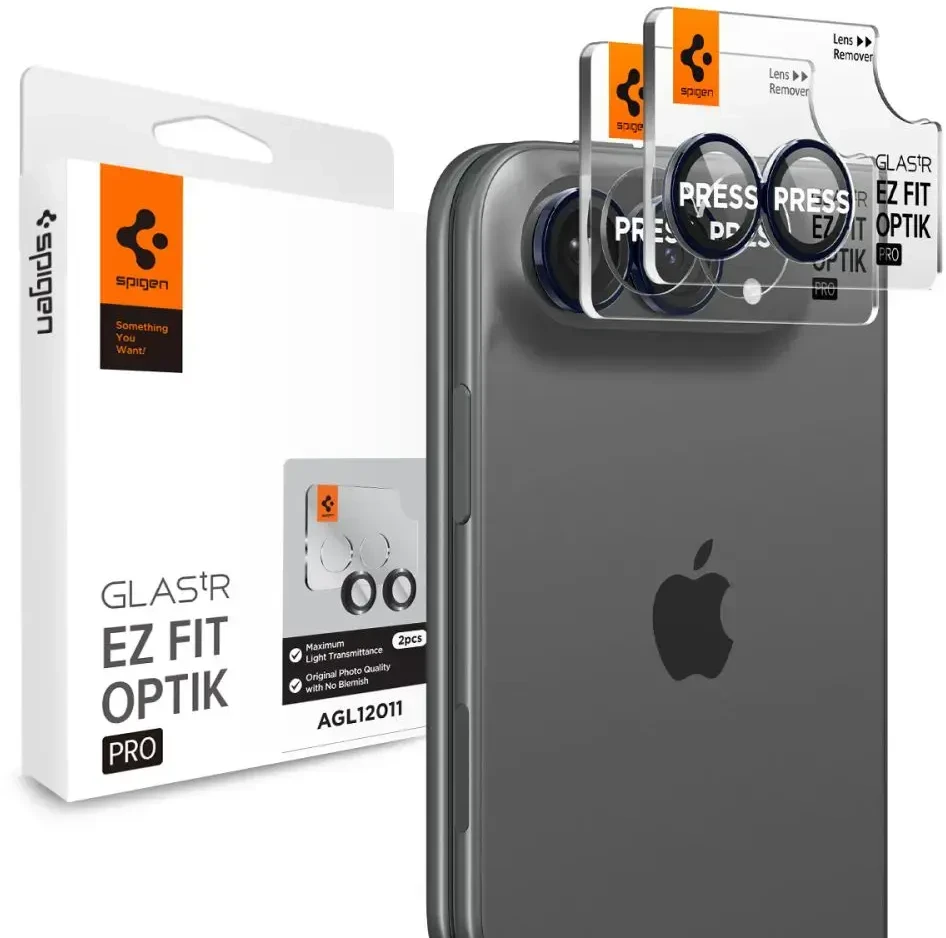 KAMEROS APSAUGA Spigen OPTIK PRO GLAS.TR EZ FIT CAMERA PROTECTOR 2-PACK IPHONE DUO NIGHT SKY