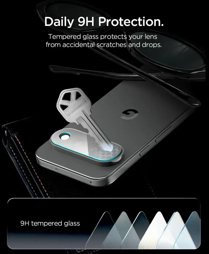 Spigen OPTIK PRO GLAS.TR EZ FIT KAMEROS APSAUGA 2-PACK GOOGLE PIXEL 11 PRO XL SKAIDRI
